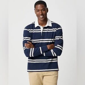 NWT J. Crew Factory Striped Rugby Shirt in Navy & White, XXL